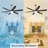 60" Solid Wood Ceiling Fans Dimmable LED Light Ceiling Fan With Remote, 6-Speed Noiseless Reversible DC Motor, Black-2024726978-2024726984