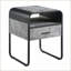 Gris béton Table basse noire moderne avec tiroir, peu encombrante Facile à assembler pour le salon