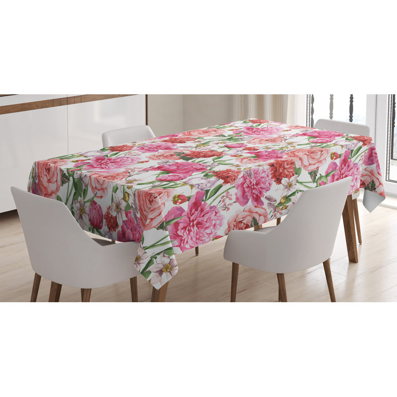 Flower Dining Room Kitchen Tablecloth, 84" L x 60" W