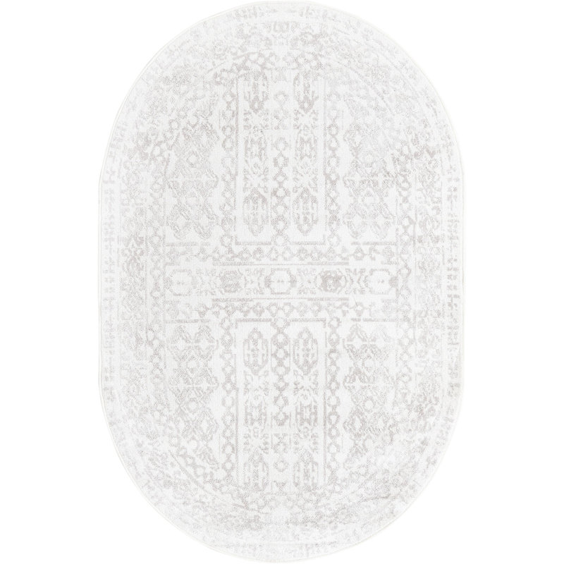 Micsunel Abstract Indoor Rug, Oval 4' x 6'