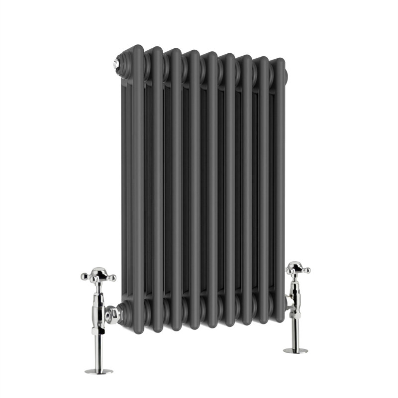 Valery Vertical Traditional Cast Iron Style Designer Radiator, 60cm H x 42.5cm W, Anthracite, 3