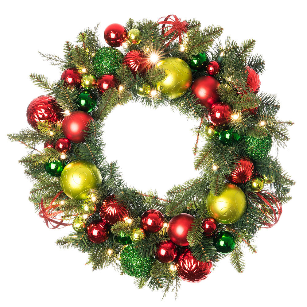 30 in. Lighted Christmas Wreath - Festive Holiday The Holiday Aisle®