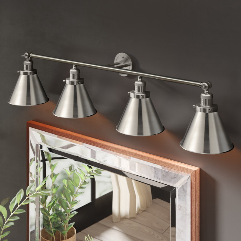 Éclairage de salle de bain à intensité variable 4 lumières Donovan, Incandescente, Chrome poli, Chrome poli