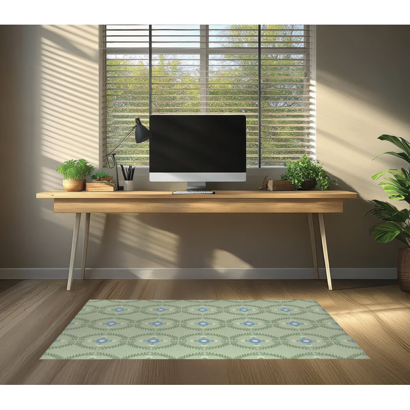 Tapis de bureau antidérapant Bree, L 60 po x P 84 po, Sauge