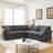 94" Modular Sectional Corner Sofa,L-Shaped Upholstered Couch with 2 Throw Pillow (Note: Sponge compression requires repeated tapping to rebound)-1063020213