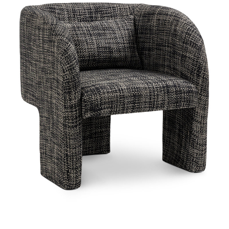 Hinderikus Upholstered Armchair, Black Weaved Fabric