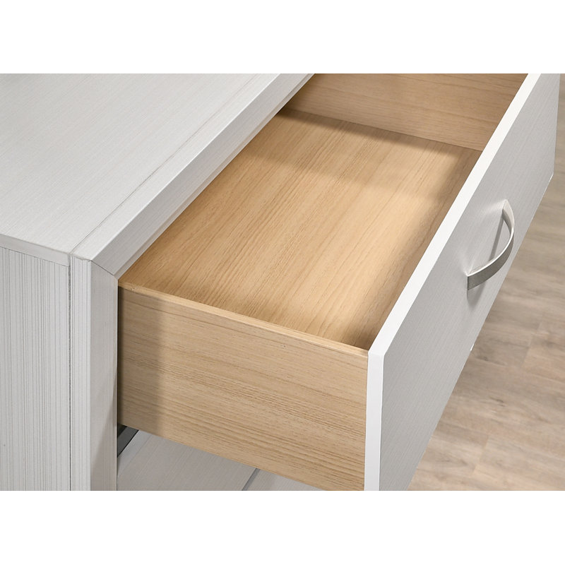 Table de chevet blanche à deux tiroirs