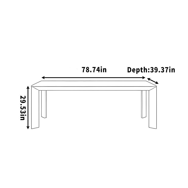 Simple desk with granite tabletop,spacious surface, 29.53" H x 78.74" W x 39.37" D