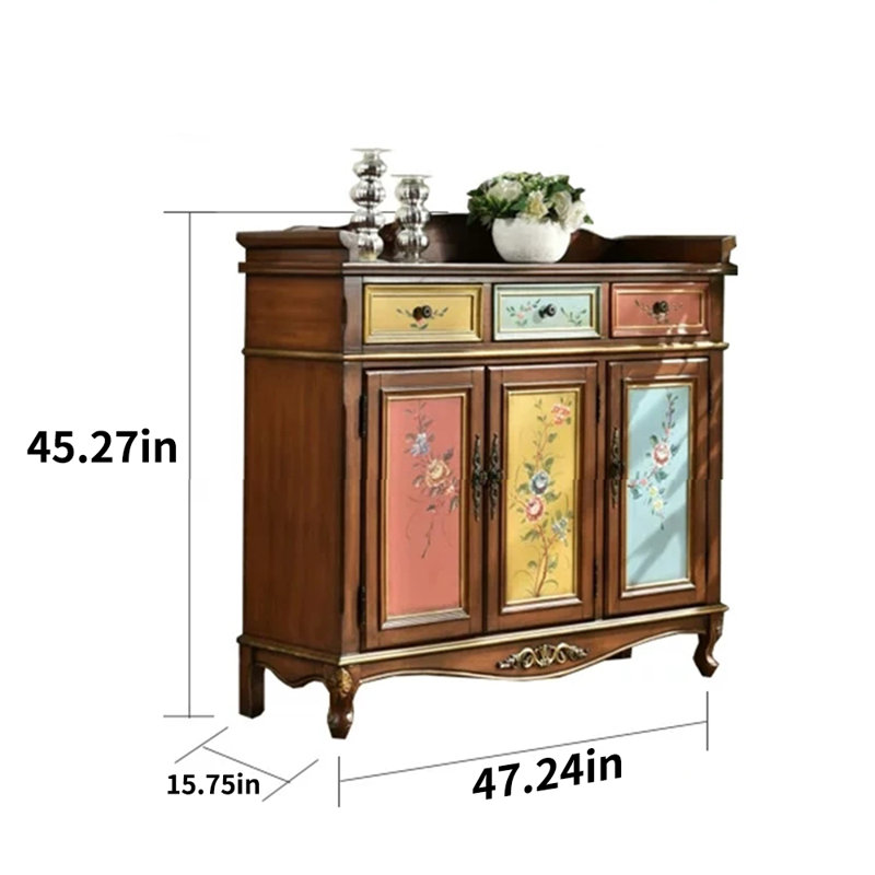 Armoire d'appoint en bois massif Retro