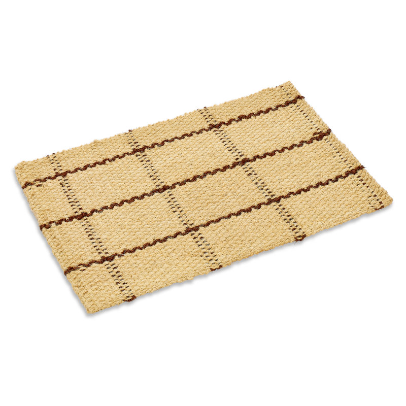 Tapis d'entrée antidérapant Kyriaki, Rectangle 3 pi x 5 pi, Brun / beige