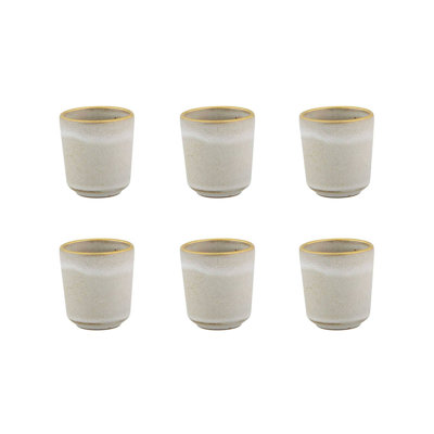 Gold Stone White Stoneware Cup