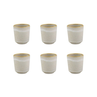 Gold Stone White Stoneware Teacup
