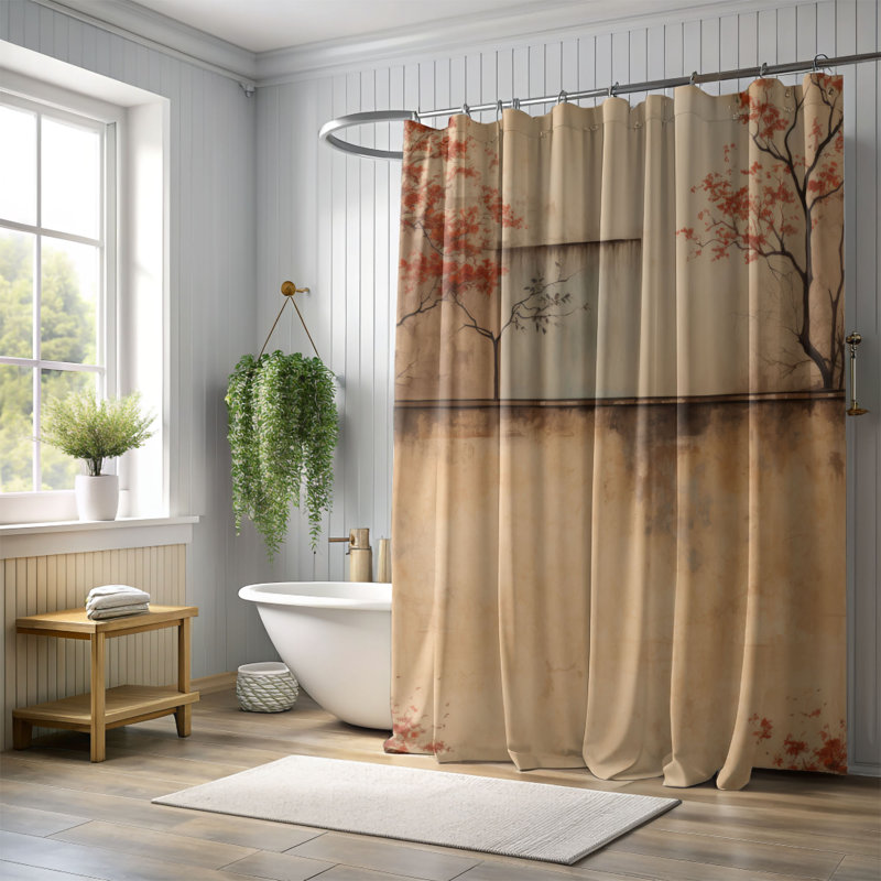 Rideau de douche historique Premium Masonry, H 74 po x l 71 po