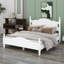 Structure de lit plateforme en bois, lit plateforme de style rétro avec support en lattes de bois-696210964