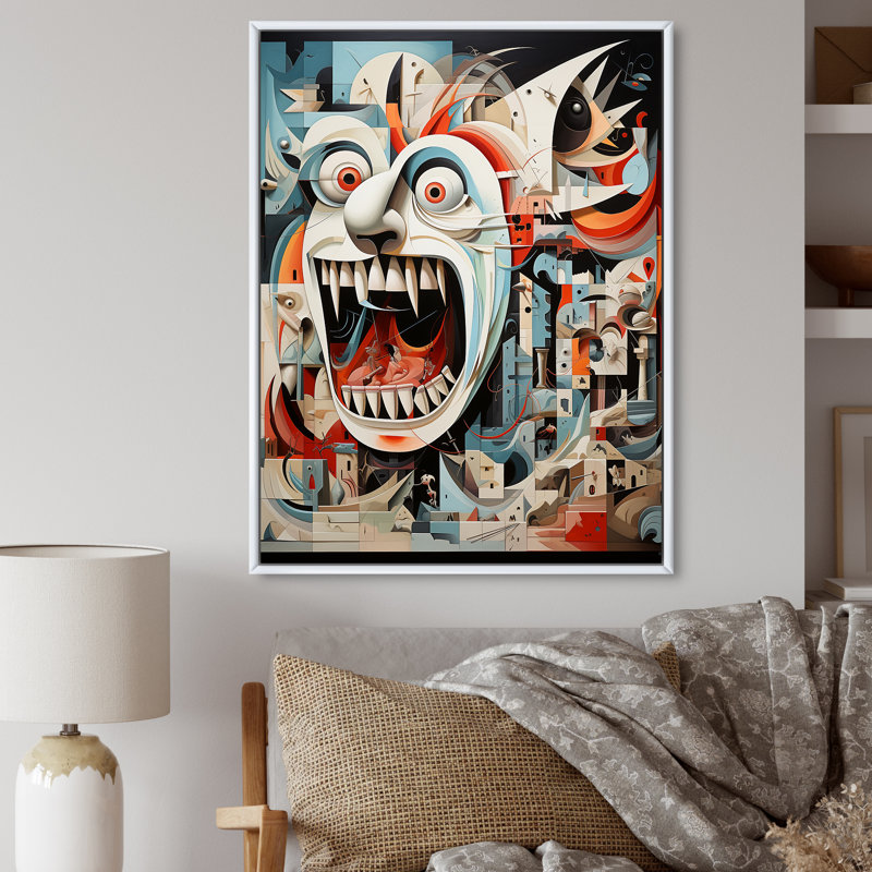 Chef-d'œuvre Guernica par Pablo I - reproduction sur toile, H 20 po x l 12 po x P 1 po, Cadre flottant blanc
