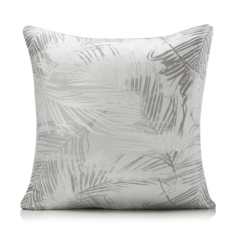 Porphyrion Fiji Floral Square Scatter Cushion Cover, Silver, 55cm H x 55cm W x 1cm D