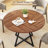 47” Round Dining Table for 4 with Storage Shelf, Wooden Tabletop, Metal Base