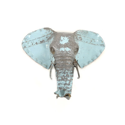 Éléphant, masque animalier - art mural en métal recyclé