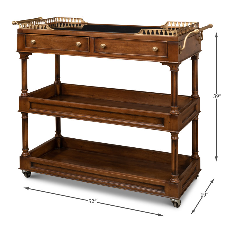 Capital Serving Cart Fruitwood Finish
