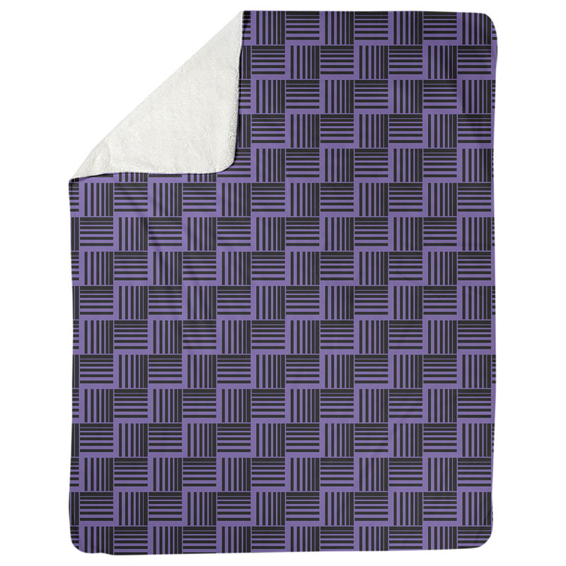 Couverture polaire à rayures classic basketweave, l 50 po x L 60 po, Mauve / Noir