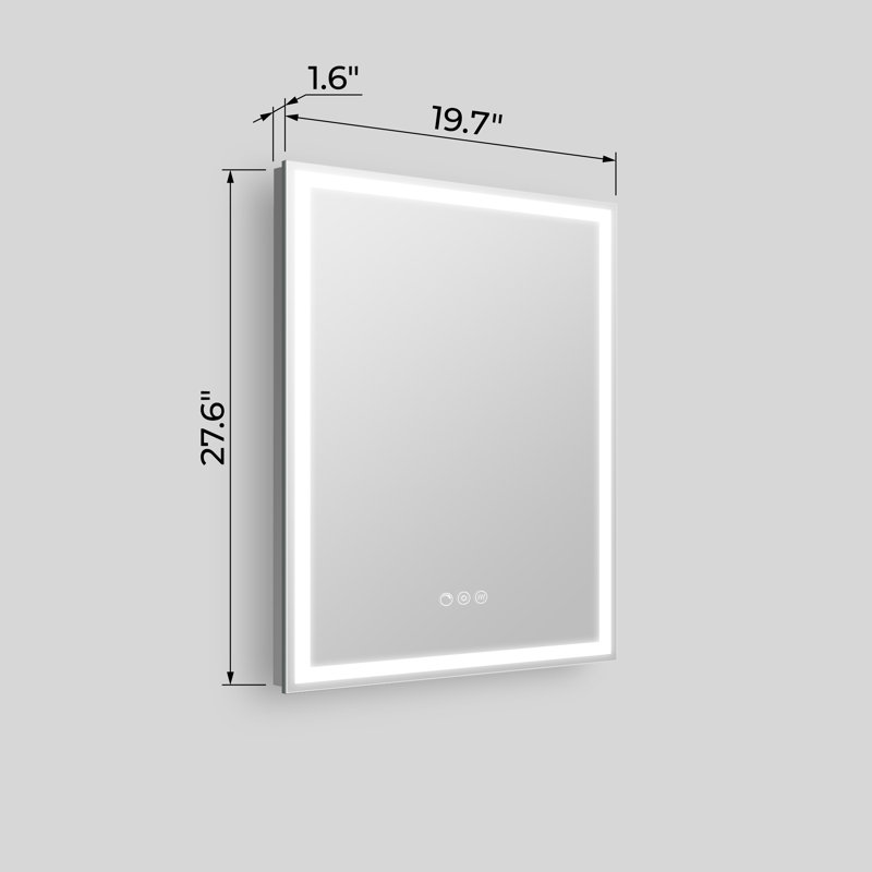 Streamline Rectangular Frameless LED Bathroom Vanity Mirror with Defogger, Dimmability, Colour Temperature Change