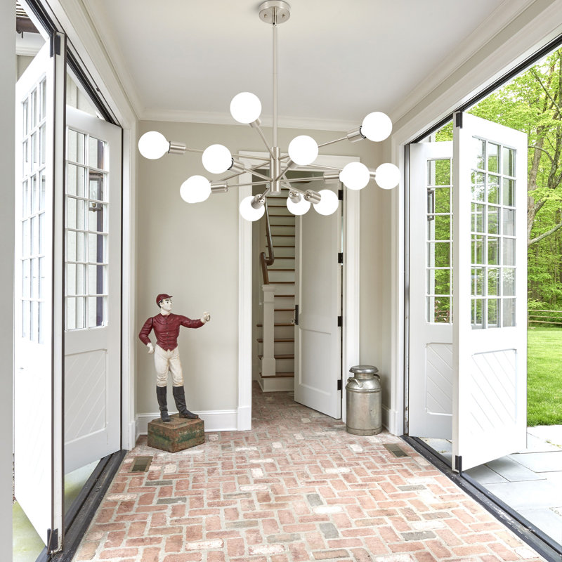 Lilwenn 12 - Light Sputnik Modern Linear Chandelier, Nickel