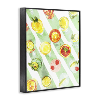  Various Cocktails Aerial View White Framed Giclee Art by Daphne Polselli