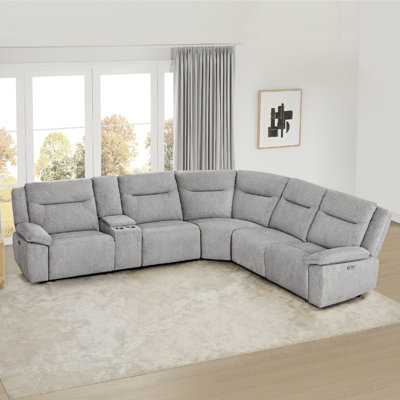 Jagger Velvet Power Reclining Sectional with USB Ports