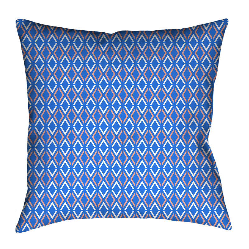 Housse de coussin Katelyn Elizabeth, 20 po x 20 po, Bleu / orange, Sergé de coton