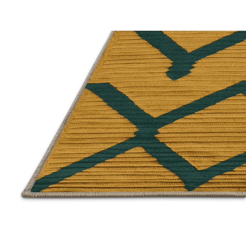 Machine Washable Trellis Brown Area Rug, Square 8'