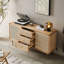 Buffet Mid-Century moderne en bois massif Burlywood