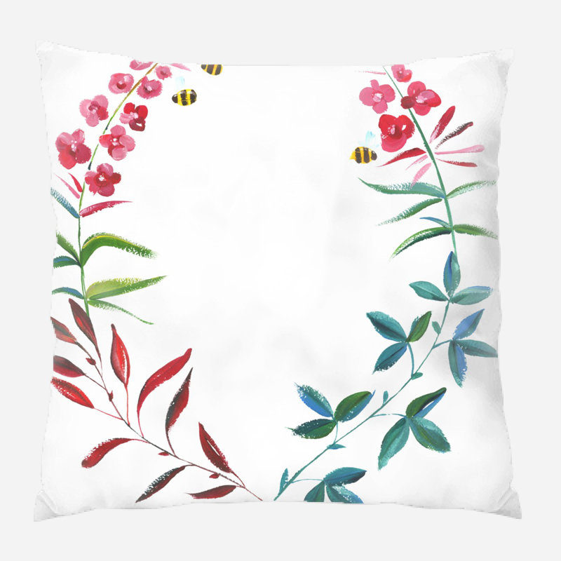  Coussin décoratif peint à la main, Synthétique, Extérieur