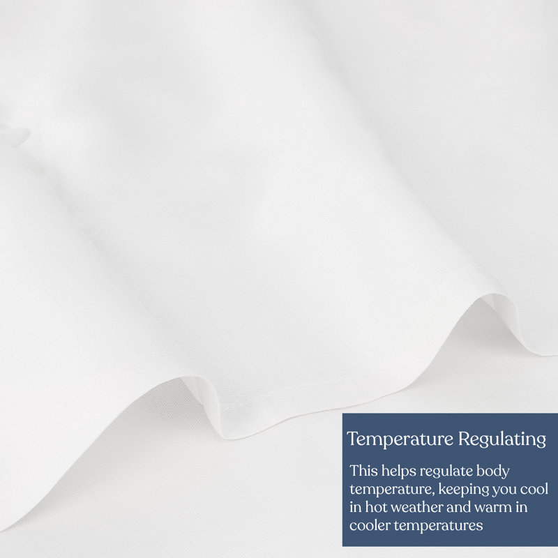 Delara 100% Eucalyptus Lyocell TENCEL™ Soft Cooling Breathable Moisture-Wicking Flat Sheet, White, King Flat Sheet