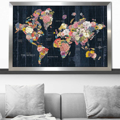 Botanical Floral Map Words - impression d'art graphique