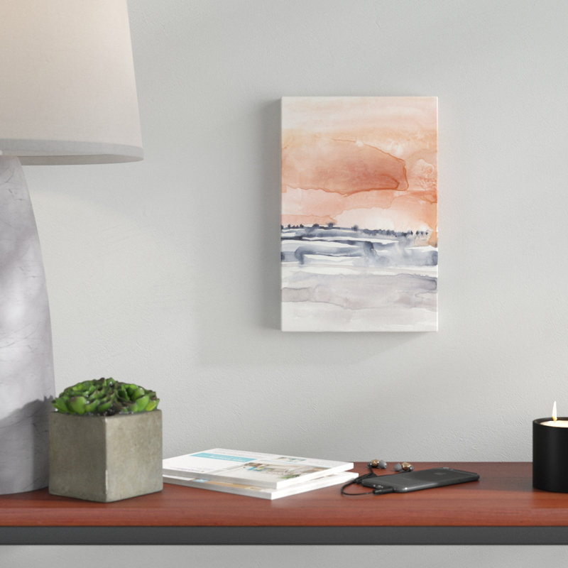 Coral Sky II par Jennifer Goldberger - peinture sur toile, H 12 po x l 8 po