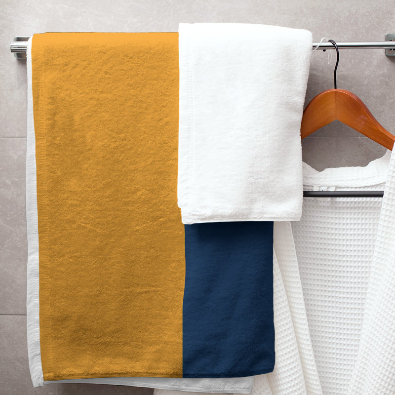 Lightweight Bath Towel, Gold/Navy