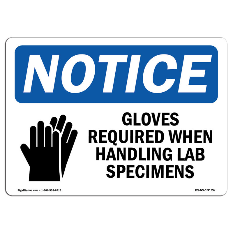 Gloves Required When Handling Sign