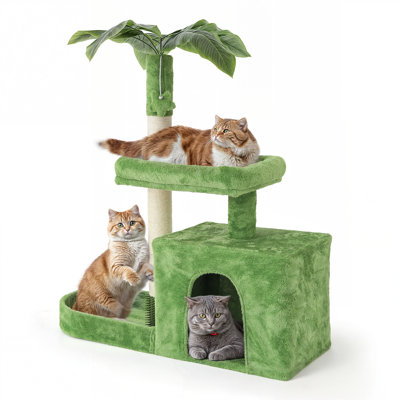 Evtim 32"H Cat Tree with Platform Bed, Top Perch, Cat Cave, Scratching Post for Kittens
