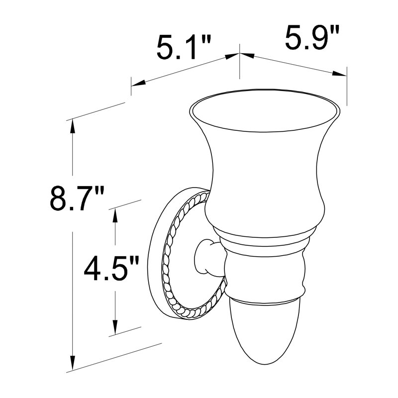 Canterbury 1 - Light Armed Sconce, Satin Etched Glass