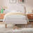 Cimahi 2 Pcs Twin Size Upholstered Platform Bed Frame With Adjustable Headboard, Teddy Fleece, Soft Rounded Corners, No Box Spring Required, Easy Assembly-708684661