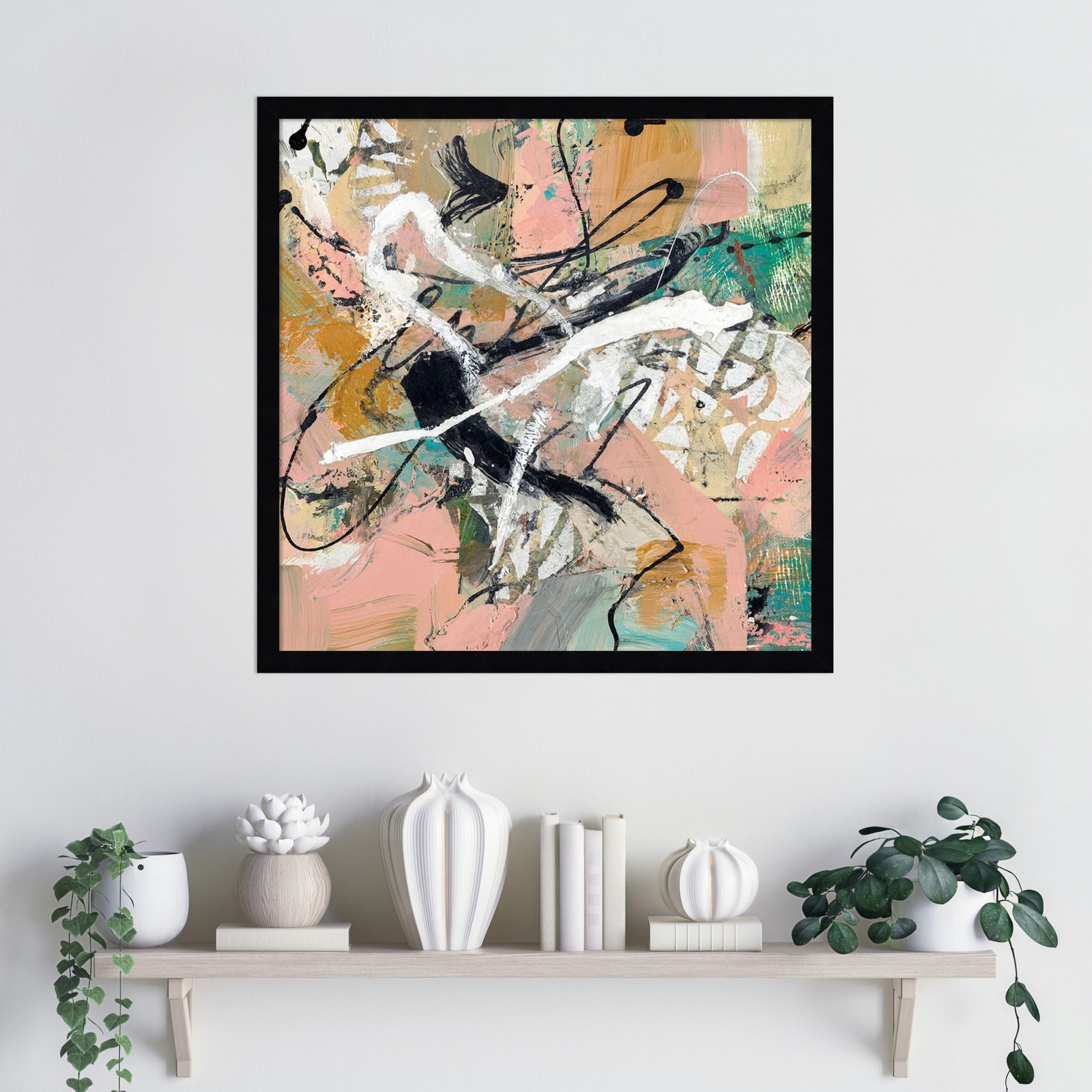 Sutter "Fluid" Print by Suzanne McCourt, 21" H x 21" W, Black