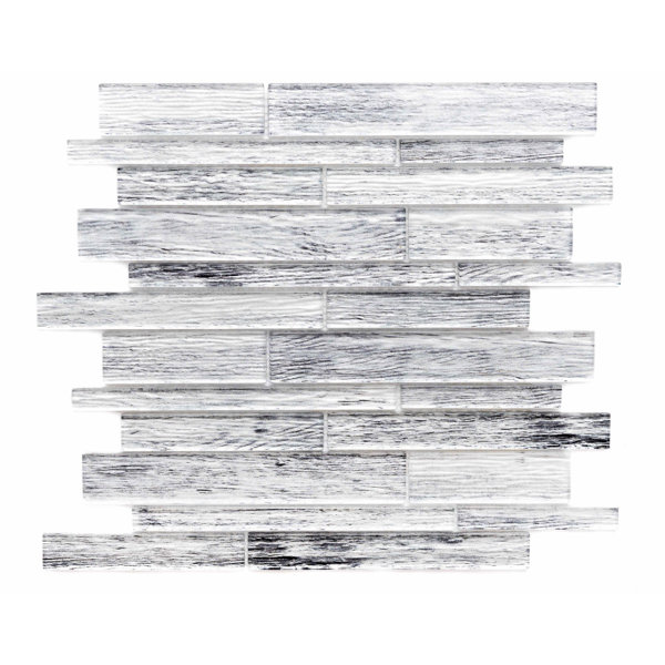 Woodland 1" x 3" Wood Look Glass Mosaic Wall Tile