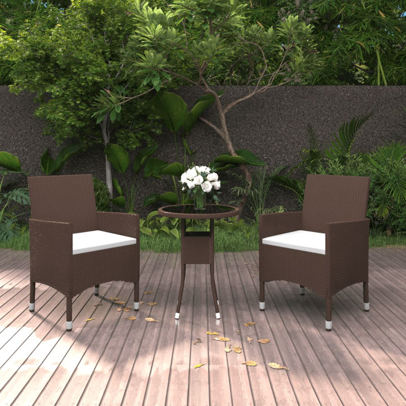 Garden Bistro Set Furniture, Brown