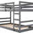Gray Twin Over Bunk Bed With , Solid Pine Legs, Full - Length Guardrail For Security, Space Saving Small Bedrooms, Slat Kit Included Frame Stability, , Functional In Limited Spaces, Fits Mattresses