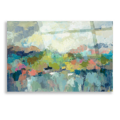 Abstract Lakeside by Silvia Vasileva - Unframed Painting