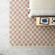 Walker Checkered Pink/Cream Shag Area Rug