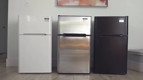 Euhomy Mini Fridge with Freezer, 3.2 CU.FT Compact Refrigerator with Freezer, 2 Door Mini Fridge with Freezer for Dorm/Bedroom/Office/Apartment