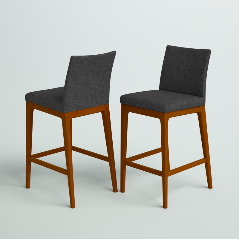 Upholstered Counter Stool with Solid Wood Frame, Counter Stool (26" Seat Height), Night Shade Fabric