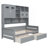 Twin Size Daybed With 2 Drawers, And All-In-One Cabinet And Shelf, Modern Day Bed-1453557814