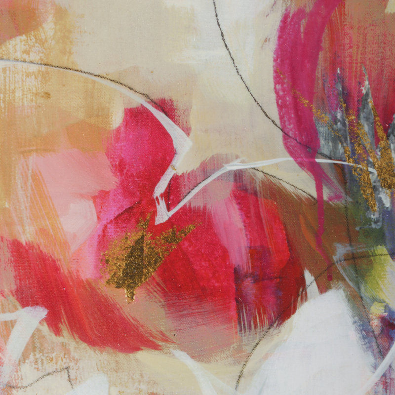 «Fresh Start», impressions abstraites rouges, S / 6